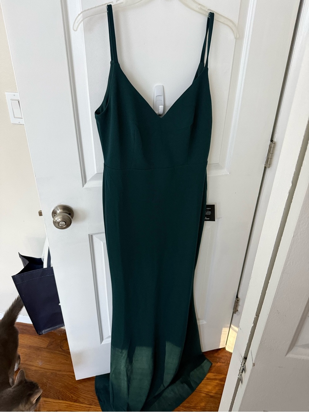 Lulu's Deep Forest Green Spaghetti-Strap Maxi Dress
